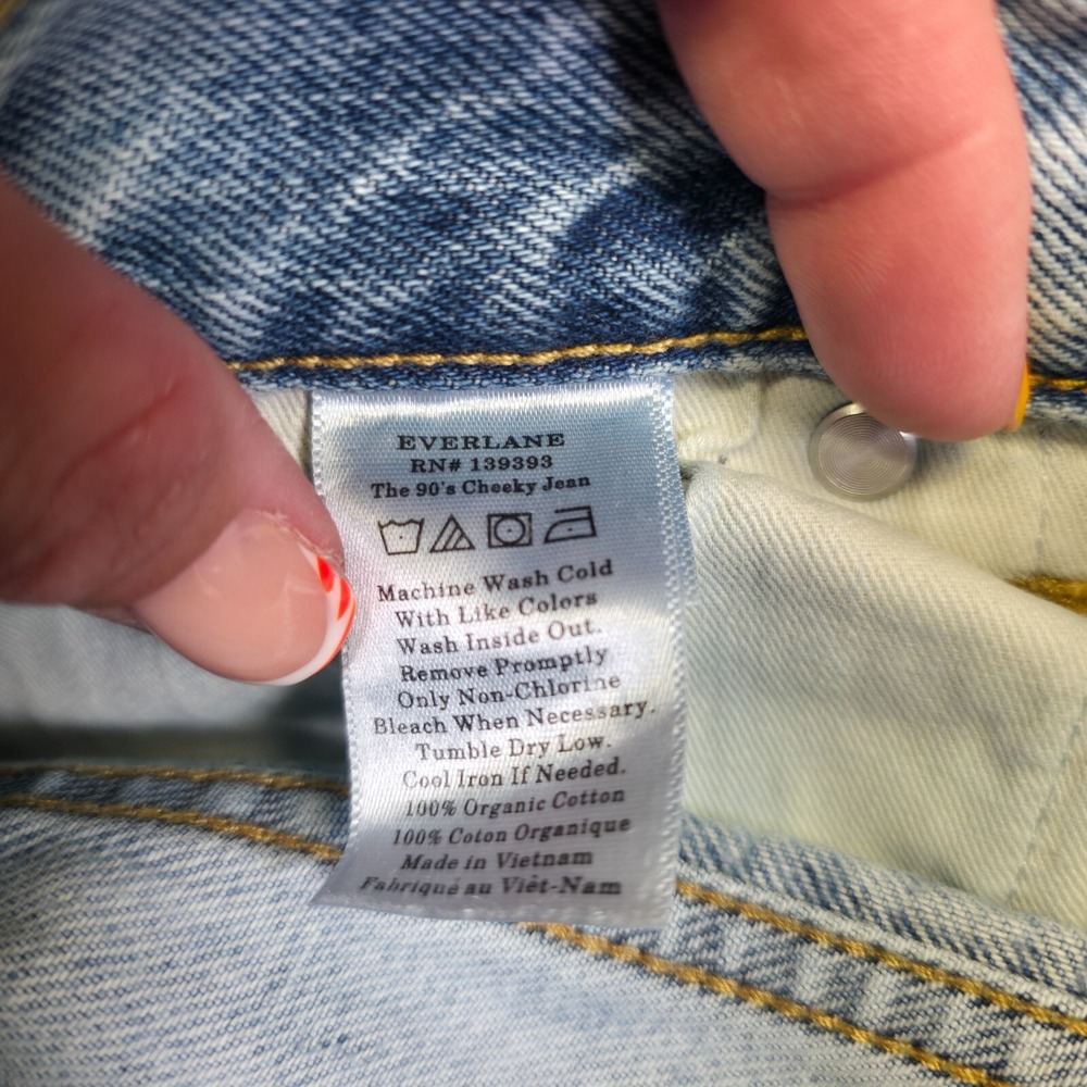 Everlane Jeans Women 28 Blue 90s Cheeky Crop Organic Cotton Light Wash High Rise - Picture 9 of 14